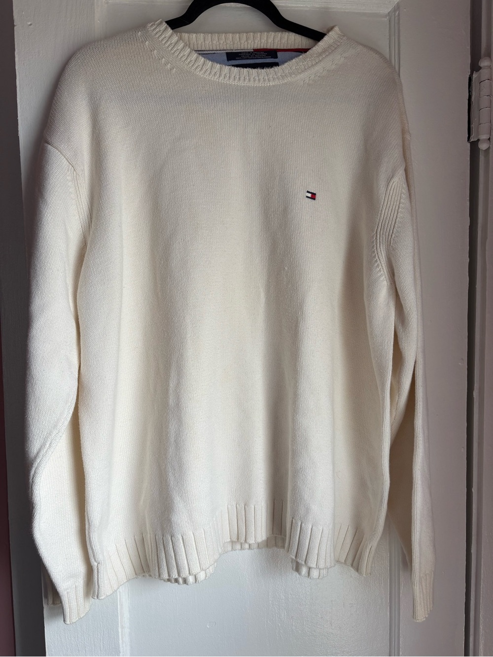 Tommy Hilfiger 100% Cotton Crewneck Sweater XL Cream